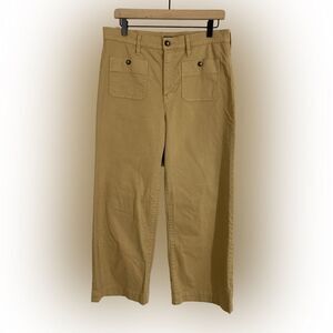 J Crew Sailor Chino Pants Women’s 30 Brown Slim Wide Leg Cropped High Rise